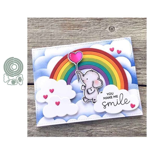 Die Cuts for Card Making, Ouginx Sky Rainbow Set Metal Cutting Dies DIY Die Cutters Die Stencils for Scrapbooking, Embossing & More