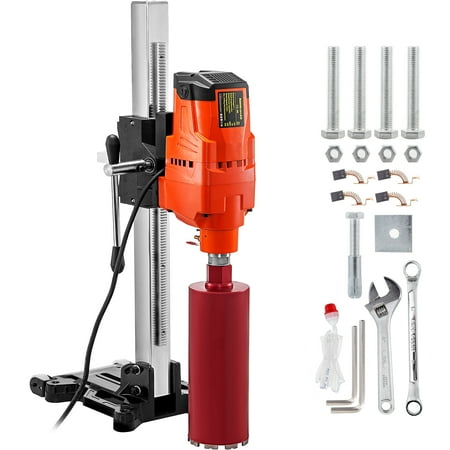 

VEVOR Core Drill Machine 305 mm 12 inches Core Drill Rig Powerful Rugged Diamond Concrete Core Drill 110V 500 r/min Core Drill Rig Tool Wet Dry Concrete Brick Block Drilling 4800W 45 Degree Rotation