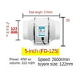 thumbnail image 2 of 4'' 5'' 6" Inline Duct Fan Ventilation Exhaust Blower Fans Quiet for Ducting ,High Performance, 2 of 7