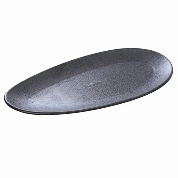 Plato Yanco DB-314 Forma de Hoja Negro Mate 36x17 cm Paquete de 12