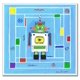 thumbnail image 1 of Placa Cuadrada Para Pared The Kids Room de Stupell Robot sobre fondo azul, 1 of 1
