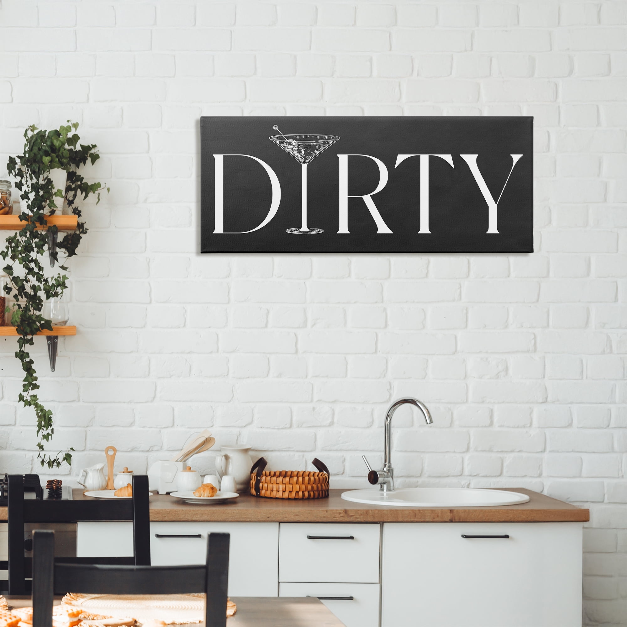 Stupell Industries Dirty Martini with Chalkboard Lettering Canvas Wall Art, design by Lettered and Lined