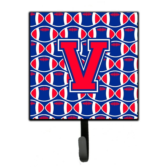 Letter V Football Harvard Crimson and Yale Blue Leash or Key Holder