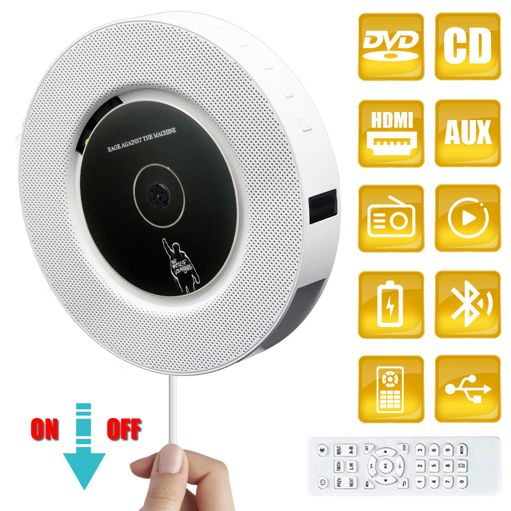 Portable DVD/CD player,Wallmountable CD with remote control, HDMI,FM