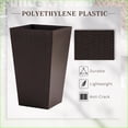 thumbnail image 2 of Planter Set of 3 Tall Drainage Planters, Modern, for Porch Patio Indoor Outdoor | Walnut Brown | Polypropylene, 2 of 6