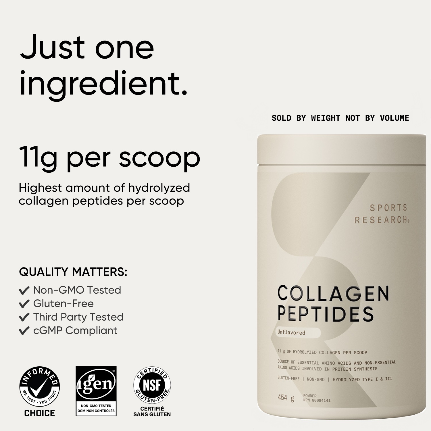 Sports Research Collagen Peptides, Unflavored, 16 oz (454 g) - image 5 of 8
