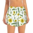 thumbnail image 4 of Lsque Yellow Dandelions Printed Women's Running Shorts with Liner Pockets,Elastic Quick Dry Workout Athletic Gym Yoga Shorts,Womens High Waist Shorts-X-Large, 4 of 9