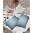 thumbnail image 3 of Pack of 2 Outdoor Pillow Covers, Haze Blue Ombre Solid Color Gradient Modern Art Waterproof Square Throw Pillowcase Cushion Decorative Pillow Covers for Couch Patio Tent, 20x12 in, 3 of 6