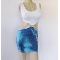 thumbnail image 3 of Movie Pretty Woman Julia Roberts Cosplay Vivian Ward Sexy Blue Bare Waist Tie-dye Cutout Dress, 3 of 5