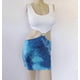 thumbnail image 3 of Movie Pretty Woman Julia Roberts Cosplay Vivian Ward Sexy Blue Bare Waist Tie-dye Cutout Dress, 3 of 5