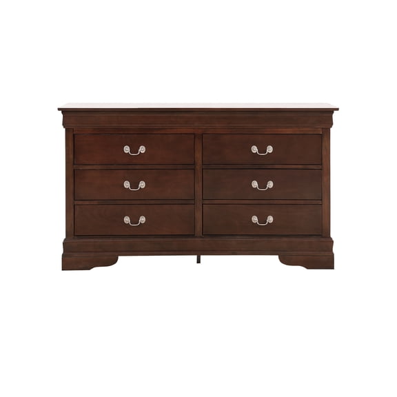 Contemporary Home Living 6-Drawer Wooden Bedroom Dresser - 57" - Dark Brown