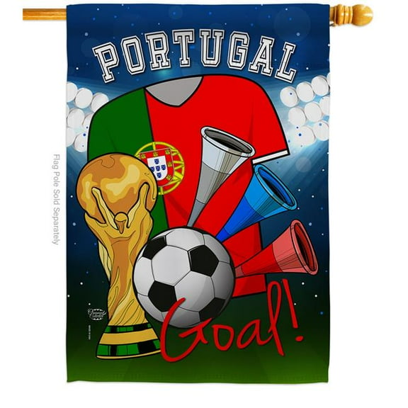 Ornament Collection H192107-BO World Cup Portugal Soccer Sports 28 x 40 in. Double-Sided Decorative Vertical House Flags for Decoration Banner Garden Yard Gift