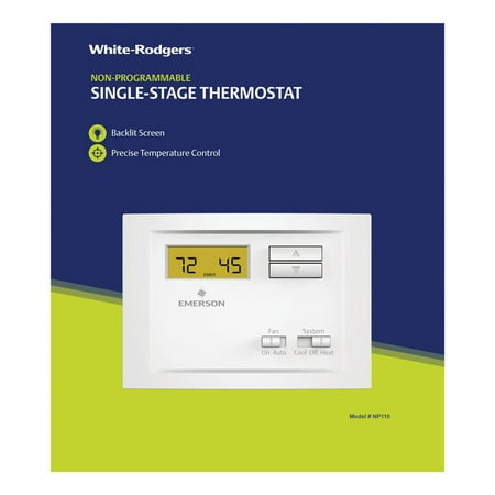 Emerson NP110 Thermostat, Non-Programmable, Single Stage - Quantity 1