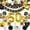 Black gold, variant on SPECOOL 50th Birthday Decorations Kit for Men Women, Black Gold Happy 50 Birthday Banner Balloons Supplies, Black Gold and White Paper Pompoms, Forty Year Old Bday Decorations