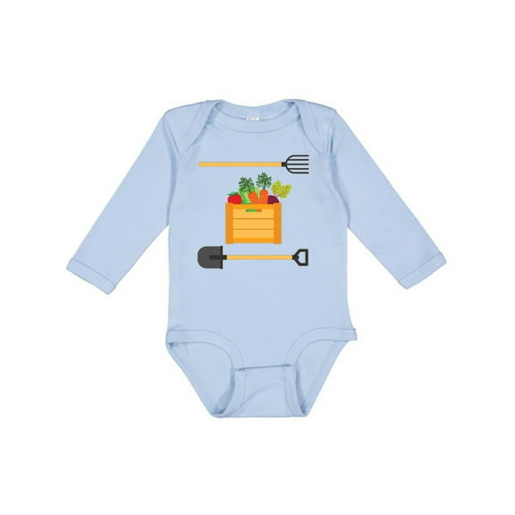 Inktastic Vegetable Gardener Organic Farming Boys or Girls Long Sleeve Baby Bodysuit