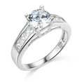 thumbnail image 2 of Wellingsale Ladies Solid 14k White Gold Polished CZ Cubic Zirconia Round Cut Engagement Ring with Side Stones - Size 6.5, 2 of 6