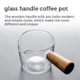 thumbnail image 3 of Coffee Pot Wooden Handle Glass Milk Teapot Mini Sauce Gravy Pan Home Hotel Kitchen Tableware, Small, 3 of 9