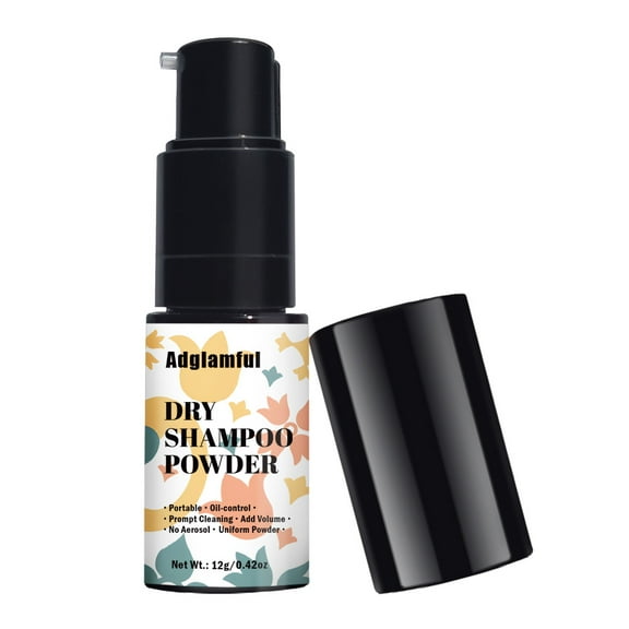 Adglamful Dry Shampoo Powder for All Hair Types – Portable Non-Aerosol Oil Control Hair Refresh, Adds Volume, No White Residue, Lightweight Hair Care 12g / 0.42oz