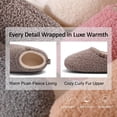thumbnail image 3 of VANSARTO Women's Fuzzy Memory Foam Slippers with Cozy Curly Fur and Warm Fleece Lining Closed Back Non-Slip House Shoes Lightweight Soft Comfy Indoor Bedroom Slippers, Khaki, 3 of 6