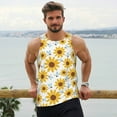 thumbnail image 6 of Goofa Sunflowers Pattern Men's Workout Tank Top Slim-Fit Tank Quick Dry Fit Muscle Tank Top Beach Tank Top Bodybuilding Sleeveless T Shirt-Large, 6 of 7