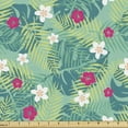 thumbnail image 1 of Floral Fabric by the Yard, Exotic Demonstration of Various Exotic Flowers Monstera Island Plantation, Decorative Upholstery Fabric for Sofas and Home Accents, Green and Hot Pink by Ambesonne, 1 of 5