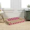 thumbnail image 2 of THE LICKER STORE Montego 27.5" Coastal Patterned Cardboard Lounge Bed Cat Scratcher with Catnip, Pink/Red, CSR1004A, 2 of 9