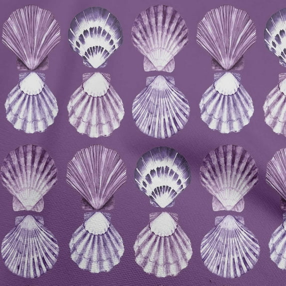 oneOone Cotton Jersey Purple Fabric Sea Shells Ocean Diy Clothing Quilting Fabric Print Fabric By Yard 58 Inch Wide