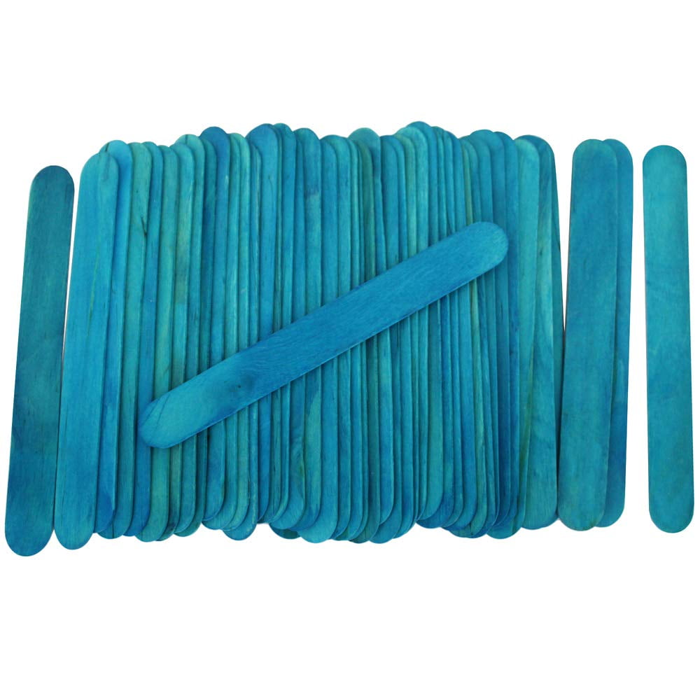 CraftySticks- 1000 Pack, 6 Inch Blue Color, Jumbo Wood Popsicle Sticks for Crafts, Home, School Art, Building, Learning, Wood Tongue Depressor Size