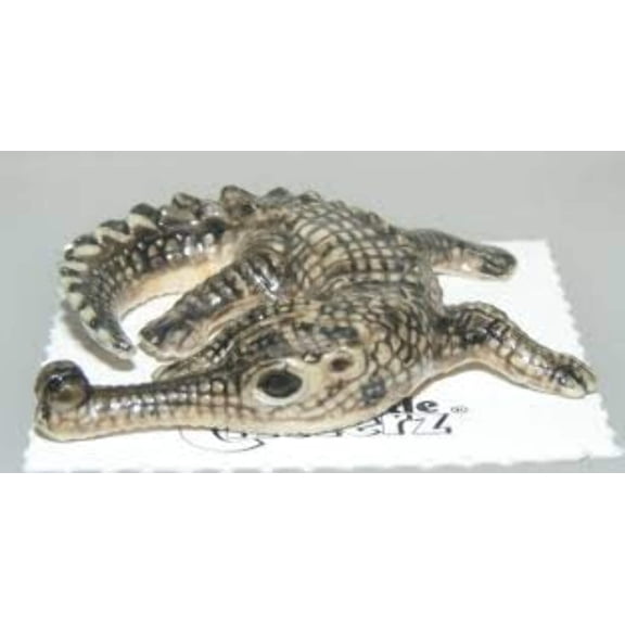 Little Critterz Crocodile Gharial "Boss" Reptile - Hand-painted Home Decor Reptile Decorative Figurine - Miniature Porcelain Figurine