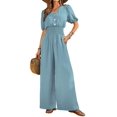 thumbnail image 1 of Mono LOOKBOHO 2025 de verano con manga corta y cuello en V para mujer, 1 of 8