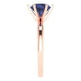 thumbnail image 3 of 2 ctw Solitaire Anniversary Ring for Women | Round Cut Simulated Blue Sapphire | Hyperallergenic Solid 18K Rose Gold, 3 of 5