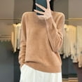 thumbnail image 5 of hotojiny Womens Knitted Tops Long Sleeve Casual Comfy Shirts Lounge V Neck Soild Color Soft Blouse Spring Fall Fashion Outfits, 5 of 5