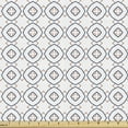 thumbnail image 1 of Abstract Fabric by the Yard, Traditional Style Inspired Geometric Shapes on a Plain Background, Decorative Upholstery Fabric for Sofas and Home Accents, Dark Blue Vermilion White by Ambesonne, 1 of 5