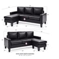 thumbnail image 2 of Glory Furniture Jenna Faux Leather Sofa Chaise in Black, 2 of 8