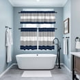 thumbnail image 3 of Navy Blue Grey Stripe Kitchen Curtains Sets for Windows 24 Inch Length, Modern Art Horizontal Striped Rod Pocket Window Treatments Tier Curtains and Valances Set for Bedroom/Bathroom, 3 of 8