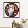 thumbnail image 1 of 5D bricolaje taladro redondo completo diamante pintura Santa Claus vidriera decoración del hogar JShteea El nuevo, 1 of 9