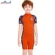 thumbnail image 3 of Buceo vela chico traje de neopreno corto traje de baño manga corta pantalones de manga corta un piezas de cuello redondo snorkel traje de baño para surfear nadar buceo naranja l Noticed OD003669-03, 3 of 7