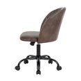 thumbnail image 5 of LEEJAY Ash Brown Faux Leather Swivel Desk Chair,Armless Adjustable Office Task Chair for Bedroom, 5 of 6