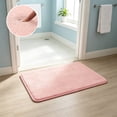 thumbnail image 5 of Bath Mat Bathroom Rug, Absorbent Fleece Floor Mat Non Slip Shower Toilet Room Rug for Sink Area Bathroom Decor, 23.62 x 15.75 in, Pink, 5 of 6