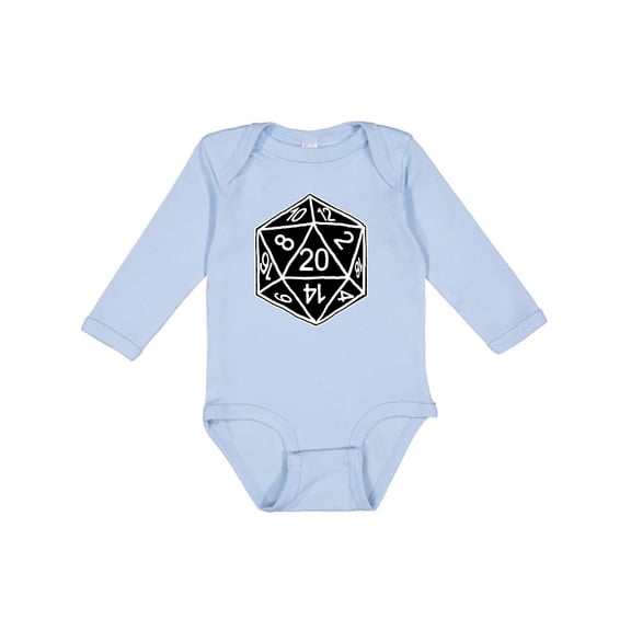 Inktastic 20 Sided Black Dice Boys or Girls Long Sleeve Baby Bodysuit