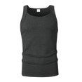 thumbnail image 3 of Men'S Square Neck Ribbed Slim Fit Sports Tank Top Dark Gray L, 3 of 9