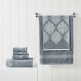 thumbnail image 3 of Modern Threads Artesia Damask 6-Piece Bath Towel Set, Sterling Blue, 3 of 5