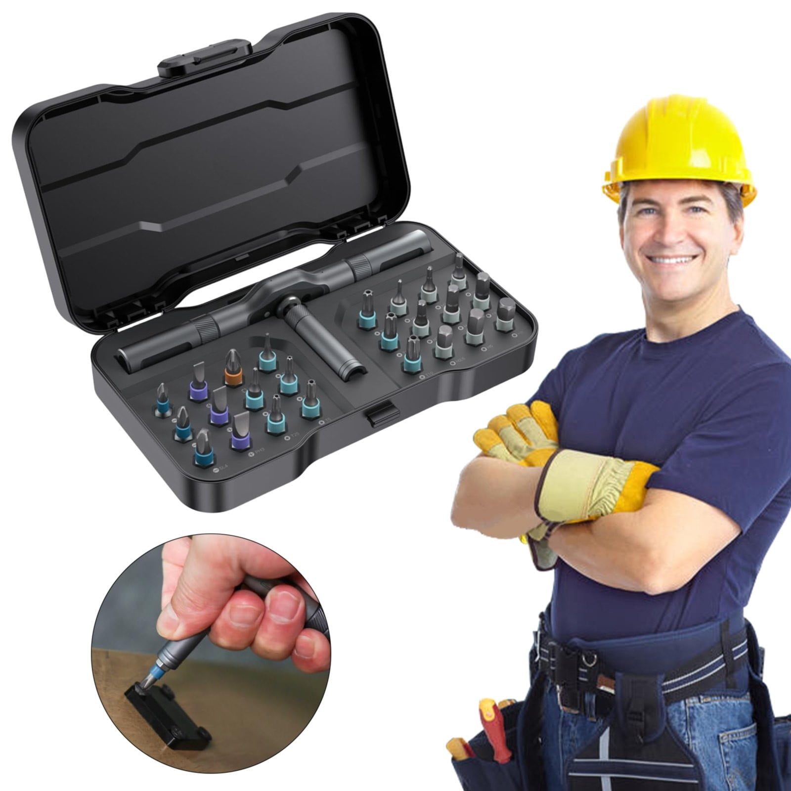 WHEANG Screwdriver Set 24 In 1 Screwdriver Set Multi Function Detachable Handle 24 In 1 Dly Screwdrivers Set Compact And Portabl