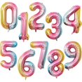thumbnail image 1 of Globos de aluminio con números para niños y adultos, globo de helio con figuras de Números de Oro rosa y plata, decoración de cumpleaños y boda, suministros para fiestas, 32/40 pulgadas, 1 of 7
