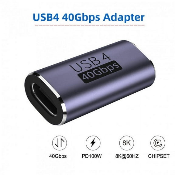 JSER 40Gbps USB4 Type C Female to Female 100W Power Data 8K Video Adapter Extender for Laptop Phone