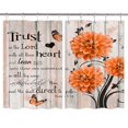 thumbnail image 2 of Inspirational Quote Kitchen Curtains, Farmhouse Flower Floral Bible Verse Scripture Quotes Kitchen Curtains, Rustic Orange Turquoise Dahlia Bedroom Living Room Treatment Set with Hooks, 55X39 Inches, 2 of 2