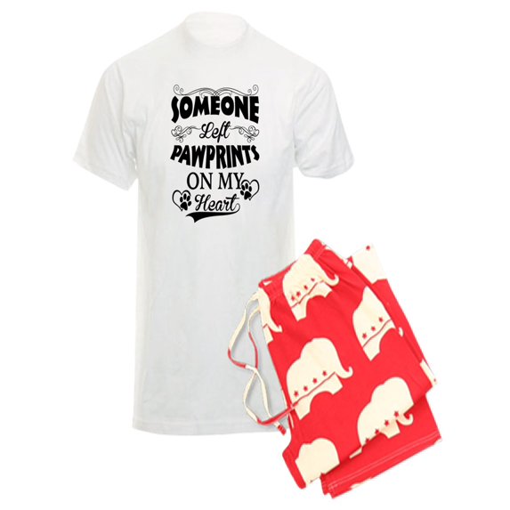 CafePress - Someone Left Pawprints On My - Men's Light Pajamas