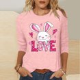 thumbnail image 2 of Camisetas Casuales de las Mujeres Impresas 3/4 Manga Cuello Redondo Blusa, Moda Ligera Superior para el Hogar Y el Uso Diario, Cómoda Imitación de la Tela Del Estante, 2 of 8
