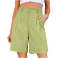 thumbnail image 4 of Blmnix Bermuda Shorts Shorts Women Long Shorts Cargo Shorts Shorts Green Plus Size High Cotton Shorts for Woman,M, 4 of 5