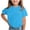 Blue, variant on Girls Summer Clothes Classic Crew Neck T-Shirt Casual Solid Color Tops Loose Fit Short Sleeve Blouse Back to School Shirt Age 1-54 Years